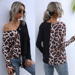 Women Wholesale Long Sleeve Top Leopard Print