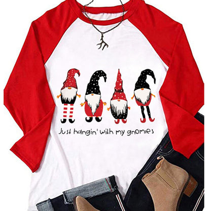 Santa Print Top Wholesale Women Clothing