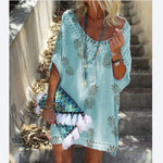 Summer Sexy Dress Lace Stitching Print Short Sleeve Casual Wholesale Dresses