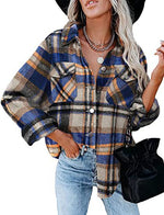 Plaid Shirt Long Sleeve Pocket Outerwear Wholesale Coats And Jackets