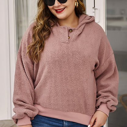 Casual Single-Sided Fleece Loose Hoodie Sweatshirt Wholesale Plus Size Clothing