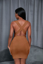 Sexy Solid Color Lace-Up Backless Wrap Dress Wholesale Dresses Bodycon Women'S Clubwear