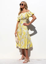 One Word Collar Crop Tops Large Swing Skirt Gentle Printing Suit Wholesale Women Clothing