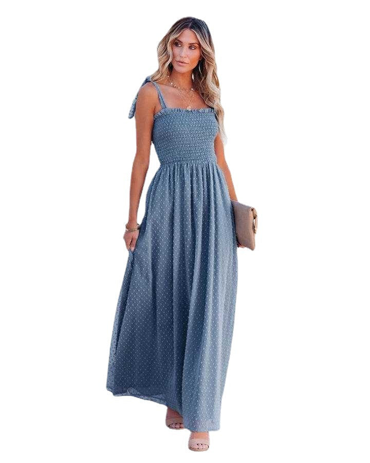 Resort Strappy Chiffon Vacation Sling Dress Wholesale Maxi Dresses