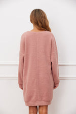 Long Sleeve Casual Furry Women Solid Color Nightdress Wholesale Loungewear