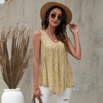 Sexy V Neck Floral Vest Casual Loose Summer Tank Tops Wholesale