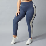 Striped Fitness Yoga Women Seamless Curvy Leggings Wholesale Plus Size Clothing