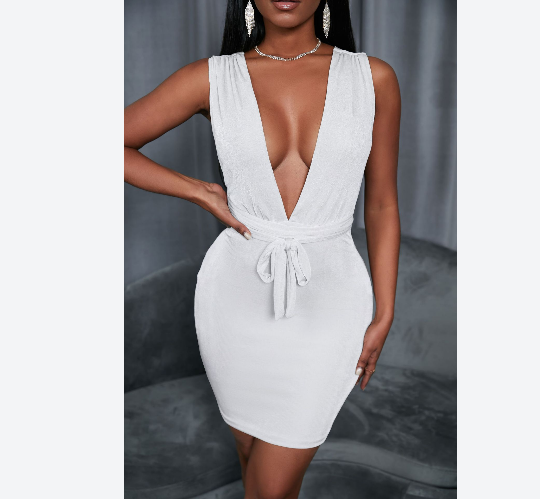 Sexy Solid Color Lace-Up Backless Wrap Dress Wholesale Dresses Bodycon Women'S Clubwear