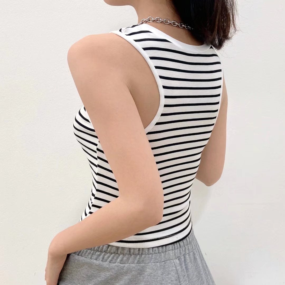 Sexy Sleeveless Crew Neck Slim Wholesale Crop Tops