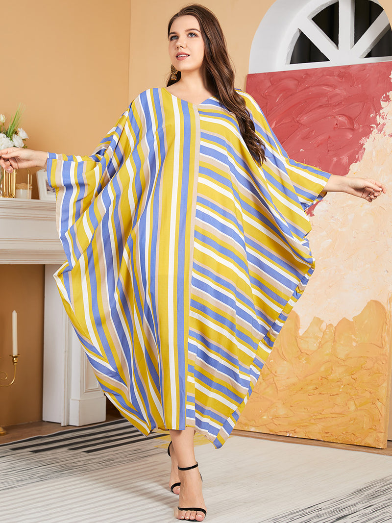 Dolman Sleeve Robe Long Curvy Dresses Wholesale Plus Size Clothing