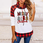 Christmas Plaid Print Lace-Up Sweatshirt Wholesale Womens Tops