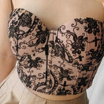 Spaghetti Strap Lace Floral Print Sleeveless Wholesale Crop Tops for Women Summer