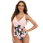 Floral Printed Backless One Piece Swimsuits Sexy Deep V Beach Wholesale Swimsuit Vendors