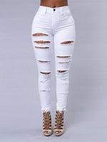 New Women'S Wholesale Spring Sexy Ripped Skinny Jeans SP090335