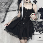 Dark Gothic Princess Style Jacquard Suspender Temperament A-Swing Dress Wholesale Dresses