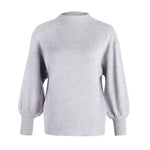 Half High Collar Lantern Sleeve Base Sweater Women Wholesale