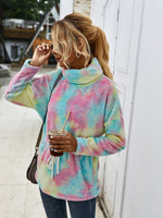 Fluffy Contrast Tie Dyed Wholesale Women Sweatshirt