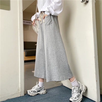 Women Loose Three-Quarter Drawstring Wide Leg Casual Pants Wholesale Clothing Vendors