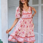 Printing Short-Sleeve Wholesale Bohemian Dress For Women