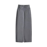 Irregular All-Match Slim Solid Color Rear Slit Commuter Skirt Wholesale Women'S Bottoms