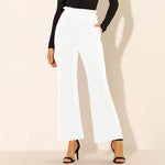 Solid Color Pocket High Waist Slim All-Match Flared Trousers Wholesale Women Bottoms