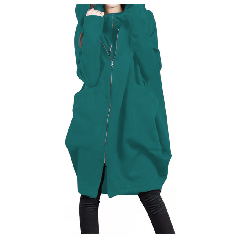 Women Pocket Zipper Loose Wholesale Winter Coats
