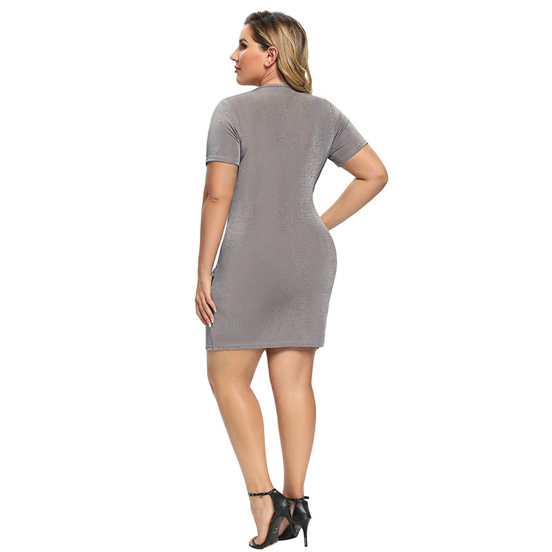 Slim Solid Wholesale Plus Size Dresses