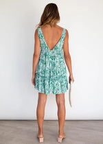 Sling Slim Versatile Printed Fashion V-Neck Mini Dress Wholesale Dresses