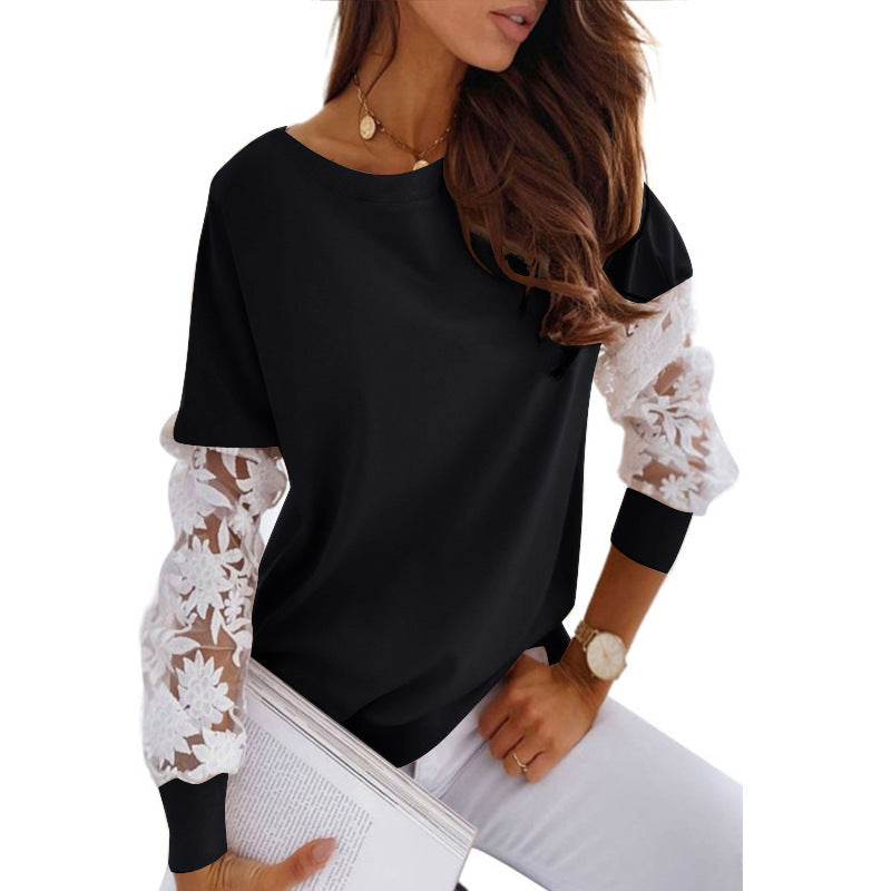 Lace Sleeve Hoodie Wholesale Women Clothing Fashion Style