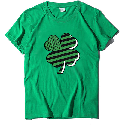 St Patricks Day Wholesale T Shirts Women Clothing Shamrock Printed