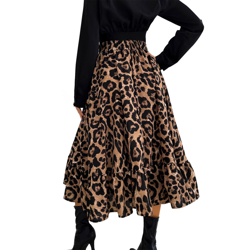 Fashion Print Mid-Length A-Line Slim Swing Wholesale Skirts