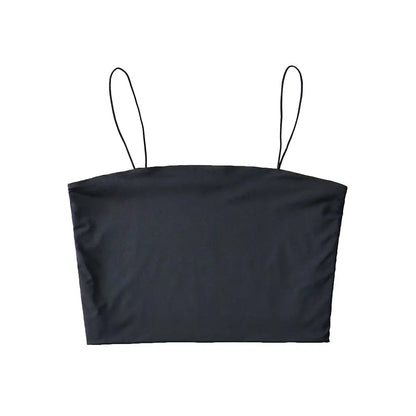 Sexy Tube Top Elastic Camisole Solid Color Double Layer Wholesale Crop Tops