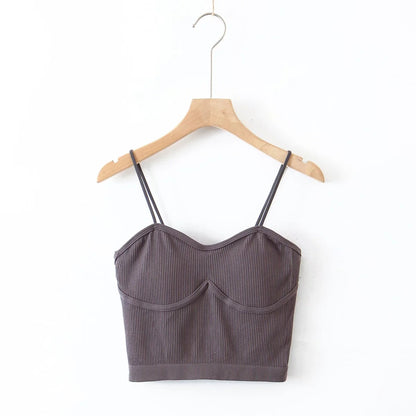 Sexy Slim Sling Solid Color Sleeveless Undershirt Wholesale Crop Tops