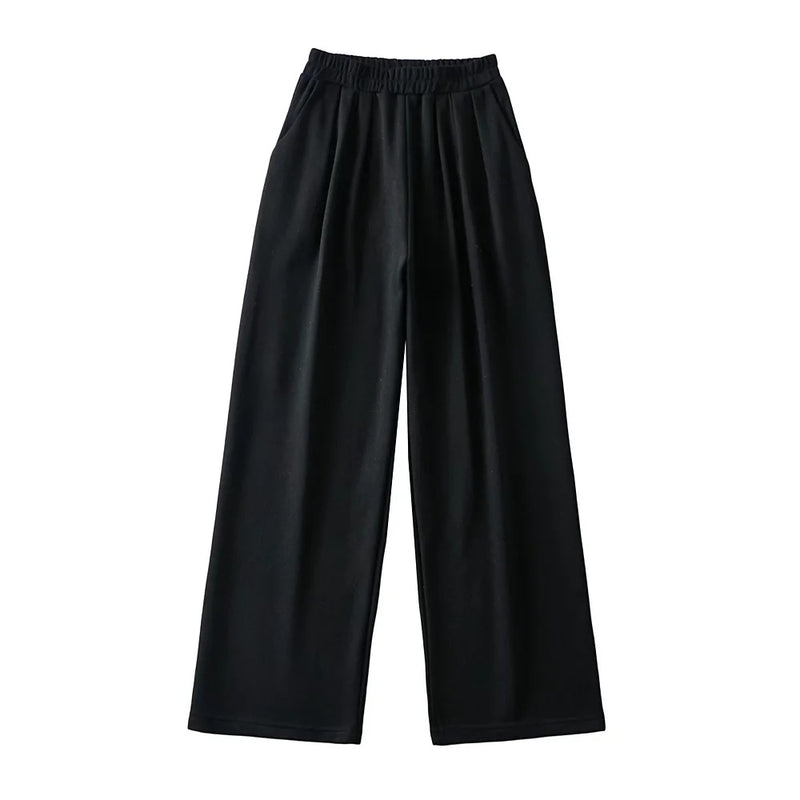 Solid Color Casual Straight Wide Leg Trousers Wholesale Pants Women'S Loose Sweatpants