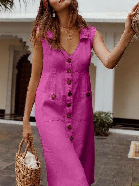 Loose Wholesale Casual Sleeveless Midi Dress