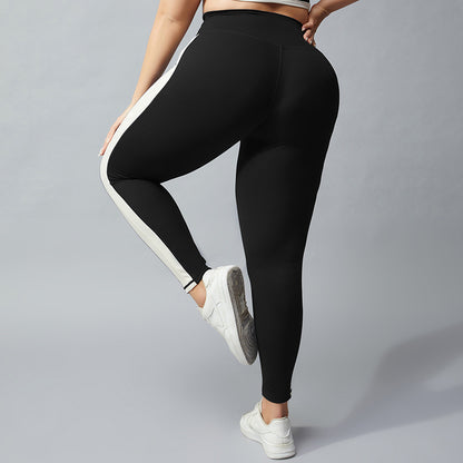 Striped Fitness Yoga Women Seamless Curvy Leggings Wholesale Plus Size Clothing