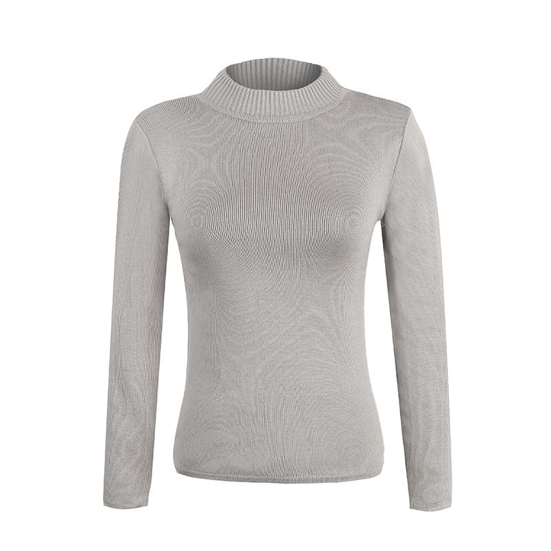 Plush Turtle Neck Plain Women Sweater