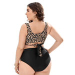 Leopard Print Split Bikini Two Piece Sets Curve Swimsuit Plus Size Swimwear Wholesale Vendors