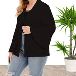 Plus Size Flared Sleeve Long Sleeve Cardigan Coat Wholesale
