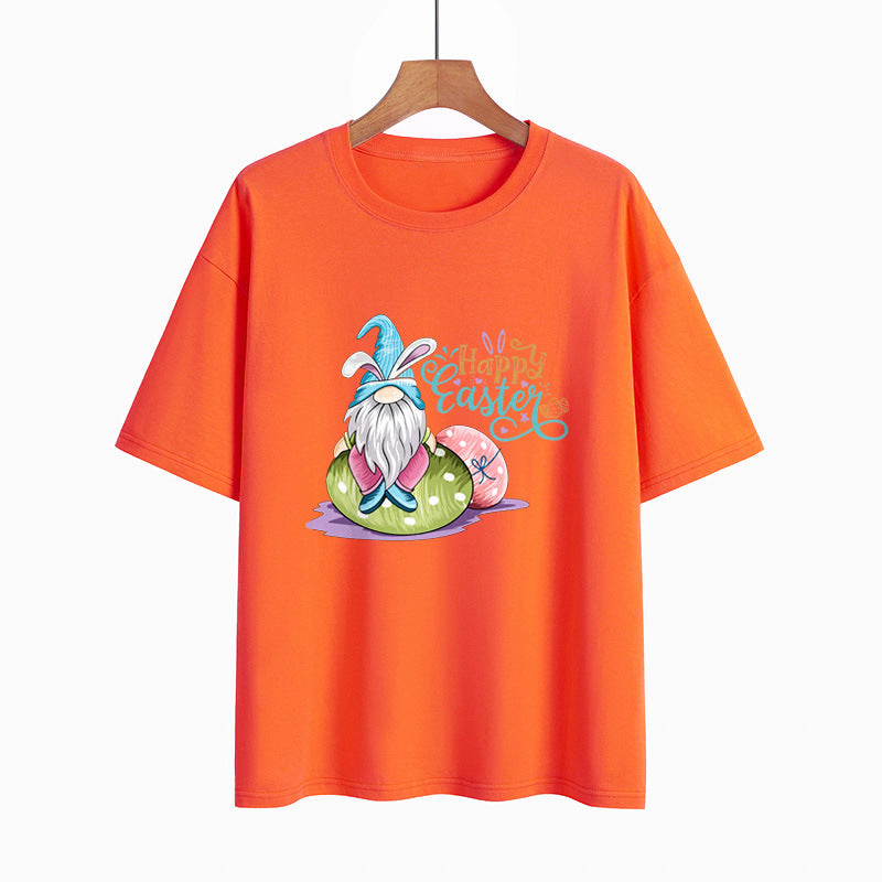 Women Fashion Easter Print Wholesale Summer T-shirts Tops