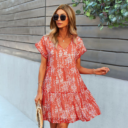 Summer Loose Printing Casual Wholesale Dress Vendors