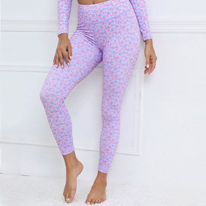 Pleated Floral Slimming Wholesale Leggings