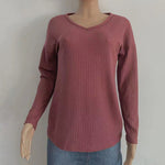 V-Neck Knit T-Shirt Wholesale Women Clothing