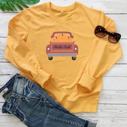 Halloween Pumpkin Car Sweatshirt Wholesale Women Clothing