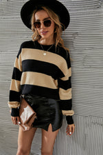 Striped Fashion Crew Neck Wholesale Sweater