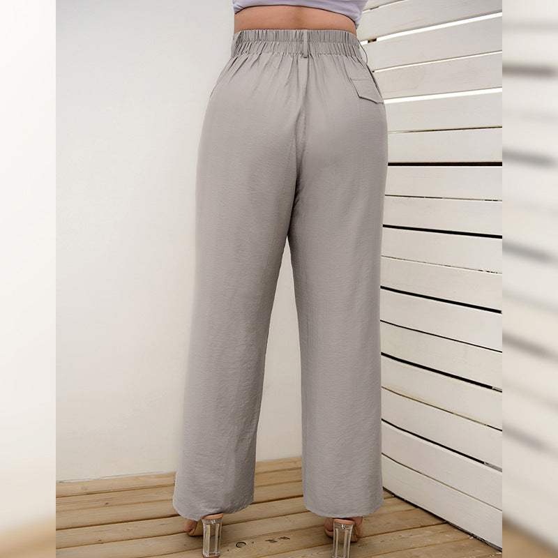 Solid Pocket Office Wear Wholesale Plus Size Bottoms