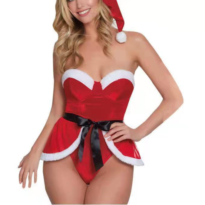 Wholesale Women Clothing Christmas Clothes One-Piece Sexy Lingerie and Apron