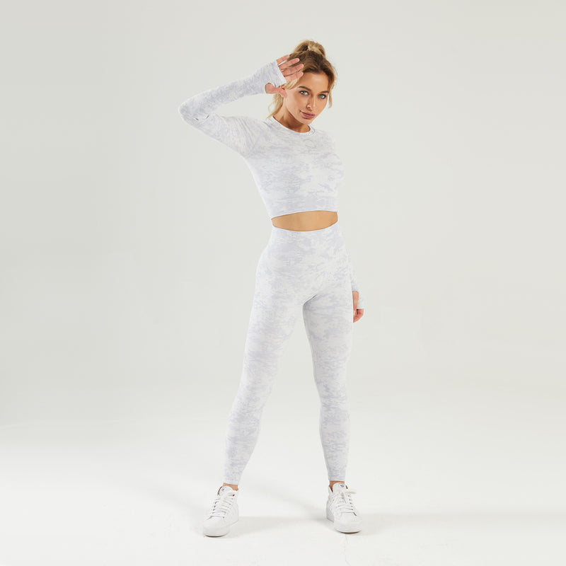 Camo Print Seamless Yoga Suits Long Sleeve Shirts & Leggings Wholesale Activewear Sets