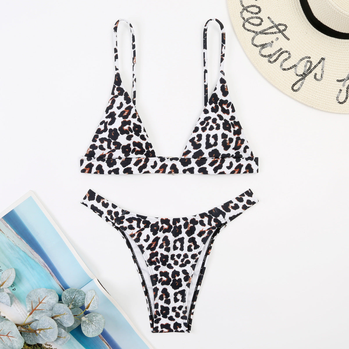 Split Swimsuits Fashion Print Sexy Mini Bikini Womens 2 Piece Sets Swimwear Wholesale Vendors