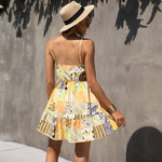 Fashion Print Sling Slim Mini Dress Casual Wholesale Dresses